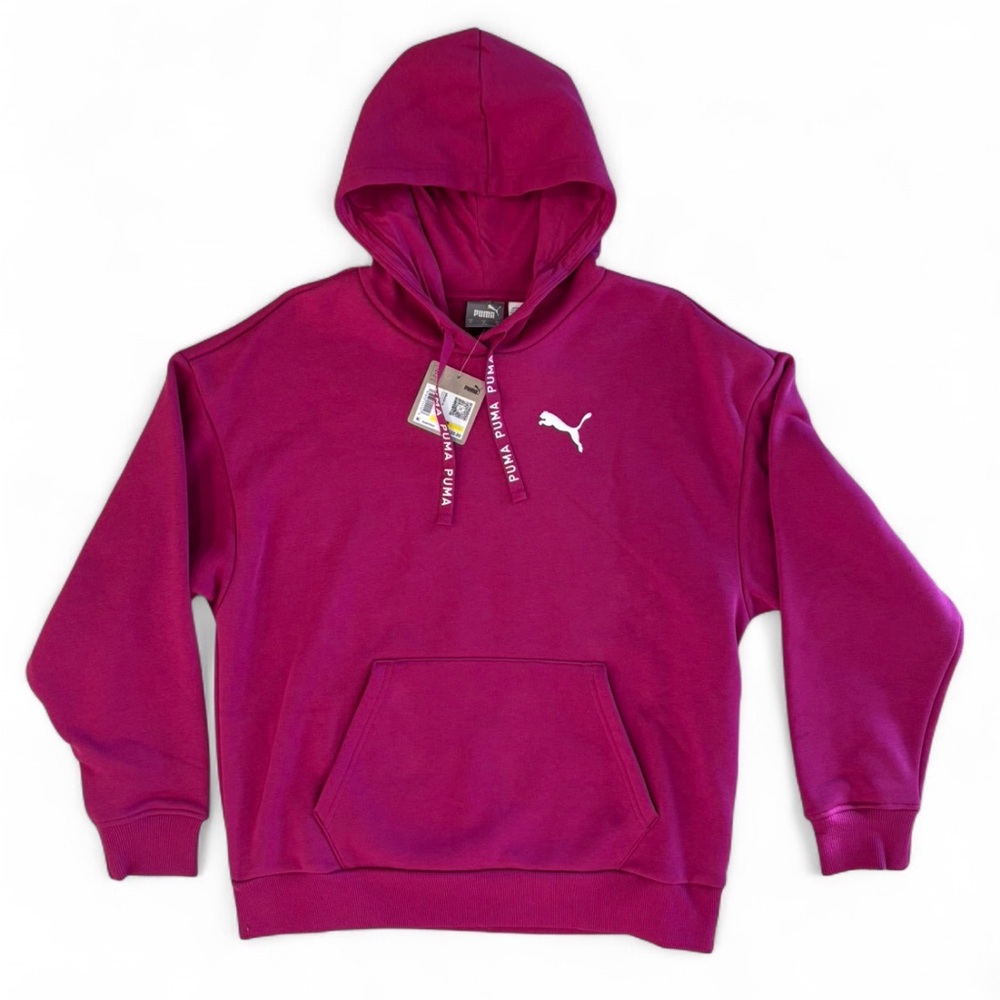 NWT Puma Women’s Fuchsia Pullover Hoodie Sweatshirt with Drawstrings Size M